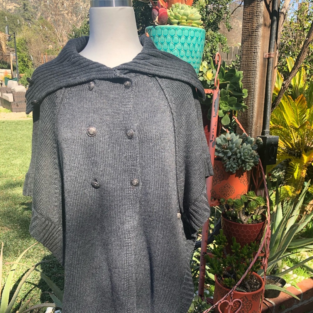 Charcoal grey poncho